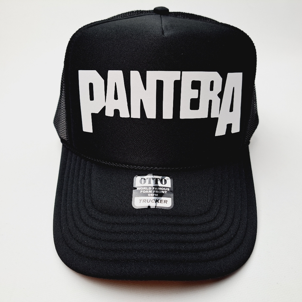 Pantera Foam Trucker Mesh Snapback Cap Hat Black